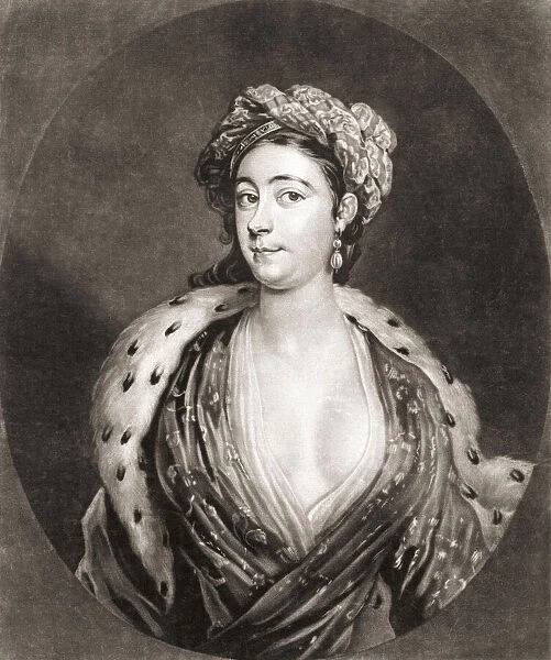 Amalie Sophie Marianne von Wallmoden, Countess of Yarmouth, born Amalie von Wendt, 1704 - 1765. Mistress of King George III of England. After a contemporary engraving