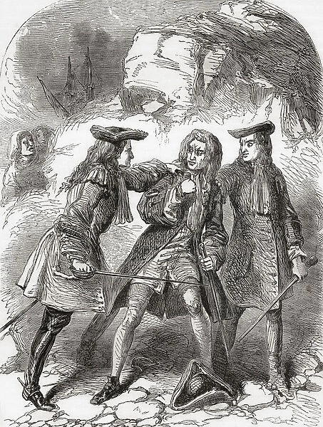The arrest of Sir John Fenwick. Sir John Fenwick, 3rd Baronet, c. 1645 - 1697. English Jacobite conspirator, involved in a Jacobite plot to assassinate the monarch William III, he was arrested and beheaded in 1697. From Cassells Illustrated History of England, published c. 1890
