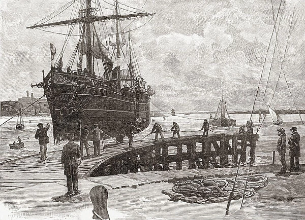 Arrival Of A Steamer At Southampton Docks, Hampshire, England In The Late 19Th Century. From Our Own Country Published 1898