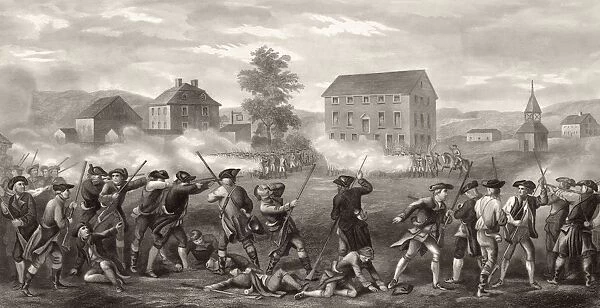The Battle Of Lexington April 19 1775. First Shots Of The American War Of Independence. From A Print Published 1903 By John H. Daniels And Sons Boston