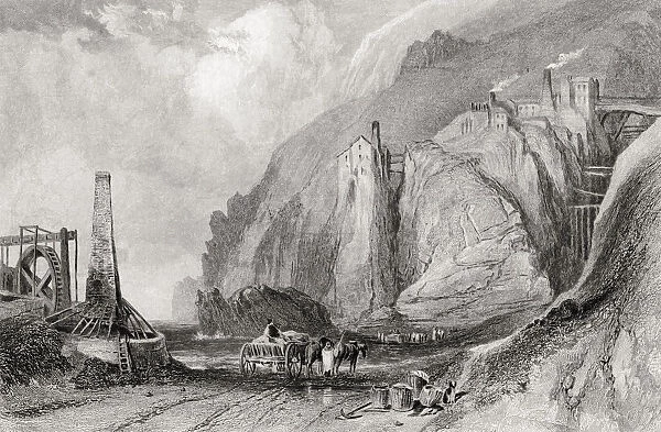 Botallack Mine, Cornwall, England In The 19Th Century. From Cyclopaedia Of Useful Arts And Manufactures By Charles Tomlinson