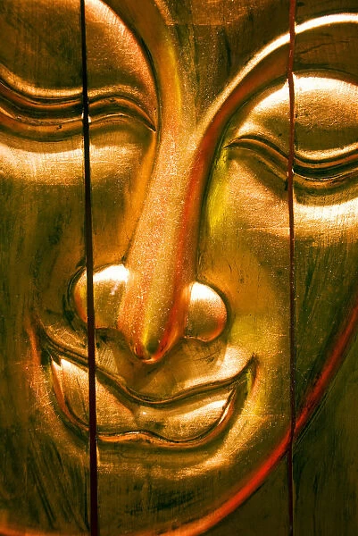 China, Wooden Buddha Face; Hong Kong