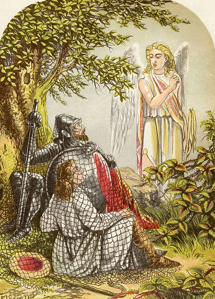 Christian And Hopeful Caught In The Net. Illustration By A. f. lydon. From The Book The Pilgrims Progress By John Bunyan Published C. 1880