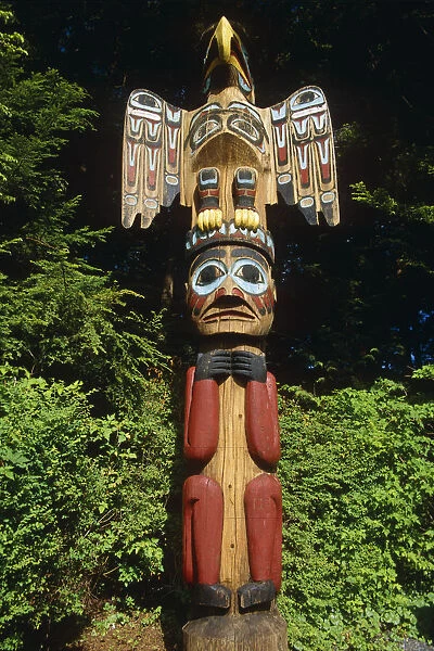 Closeup Of Totem Pole @ Totem Bight State Historical Park, Ketchikan Alaska, Se Summer