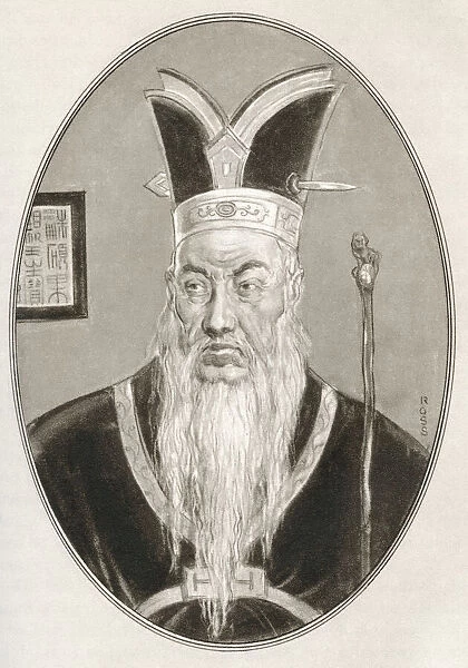 Confucius, 551-479 BC. Chinese teacher, editor, politician, and philosopher of the Spring and Autumn period of Chinese history. Illustration by Gordon Ross, American artist and illustrator (1873-1946), from Living Biographies of Religious Leaders