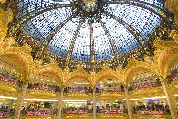 Domed Central Area Of Galeries Lafayette, Paris, France