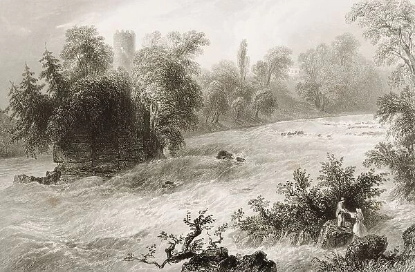 Doonas Rapids Near Castle Connell, County Limerick, Ireland. Drawn By W. H. Bartlett, Engraved By J. Cousen. From 'The Scenery And Antiquities Of Ireland'By N. P. Willis And J. Stirling Coyne. Illustrated From Drawings By W. H. Bartlett. Published London C. 1841