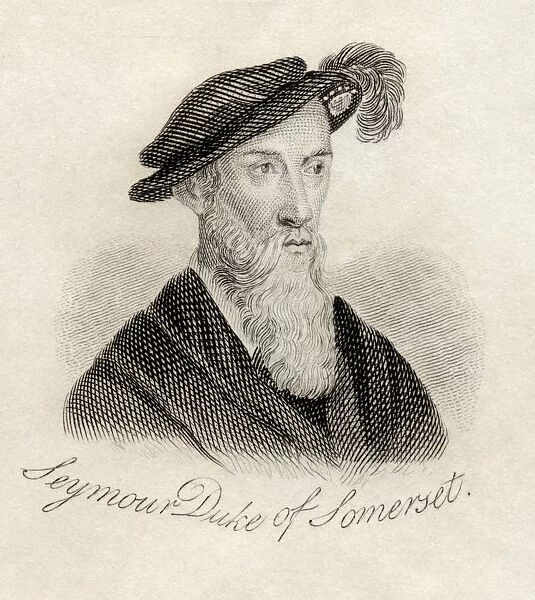 Edward Seymour 1St Duke Of Somerset Baron Seymour Of Hache Aka The Protector C. 1500  /  6-1552 Lord Protector Of England During Minority Of Edward Vi From The Book Crabbs Historical Dictionary Published 1825
