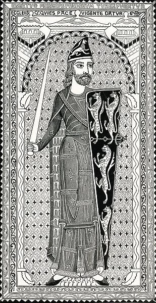 Effigy Of Geoffry Plantagenet, From His Tomb At Le Mans. Geoffrey V, 1113 To 1151. Aka The Handsome, Le Bel And Plantagenet. Duke Of Normandy And Count Of Anjou, Touraine, And Maine. From The Book Short History Of The English People By J. R. Green, Published London 1893