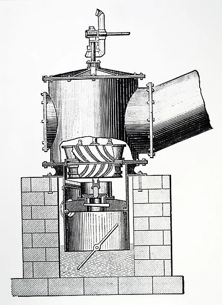 Engraving depicting a Watsons turbine on the Joval