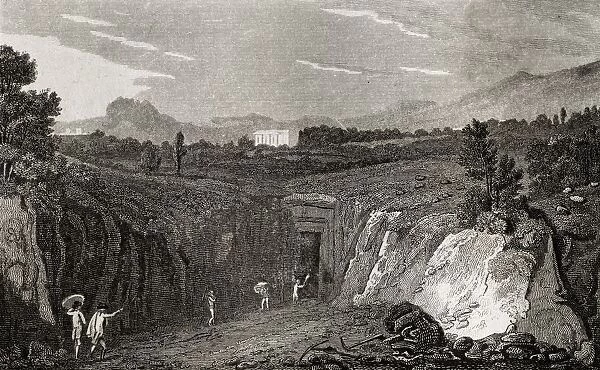 Excavation Leading To The Remains Of Herculaneum. Engraved By Lacey After Craig. From The Book The Gallery Of Nature And Art Volume Ii. Published London C. 1823