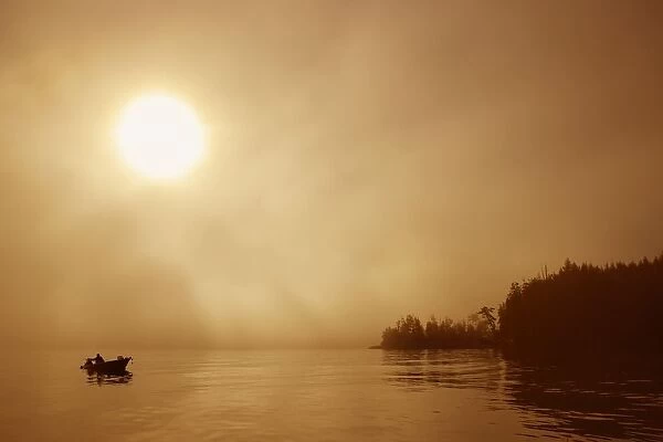 Fisherman At Dusk, Bamfield, Vancouver Island, British Columbia, Canada