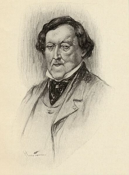Gioacchino Antonio Rossini, 1792-1868. Italian Composer Portrait By Chase Emerson, American Artist, 1874-1922