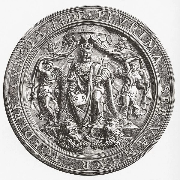 Gold Seal Made By Benvenuto Cellini For Francis I Of France. From The Book Short History Of The English People By J. R. Green, Published London 1893