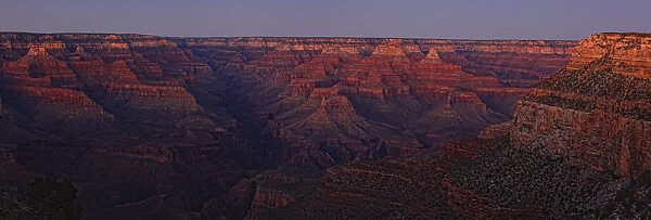 Grand Canyon From The South Rim At Dusk, Arizona