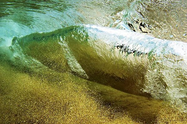 Hawaii, Oahu, Underwater View Of Wave