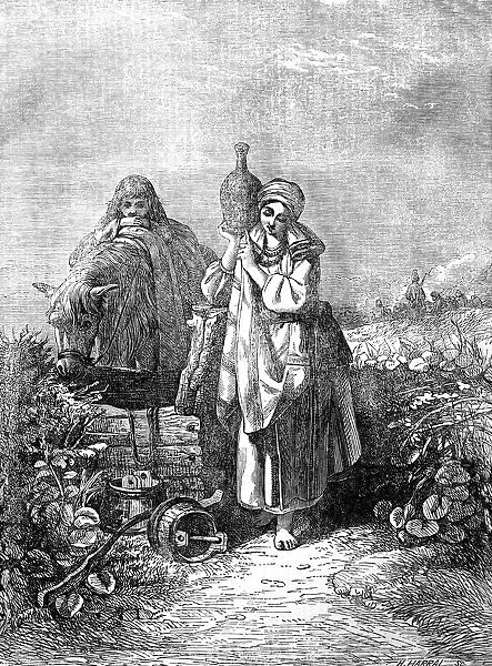 The Illustrated London News Etching From 1854. The Russian Serf, Painted By Joseph J. Jenkins