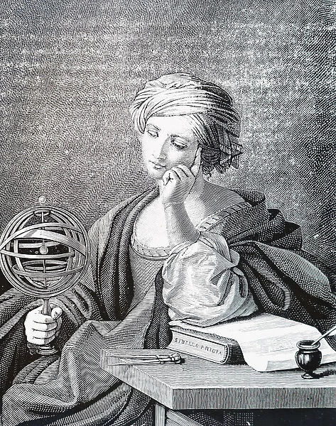 Illustration depicting an allegorical figure representing Astronomy by Camille Flammarion