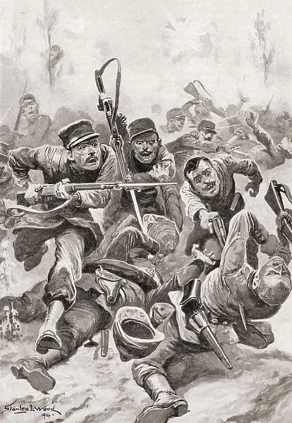 La Revanche- The French Advance To Altkirch, alsace, France During World War One. From The History Of The Great War, Published C. 1919