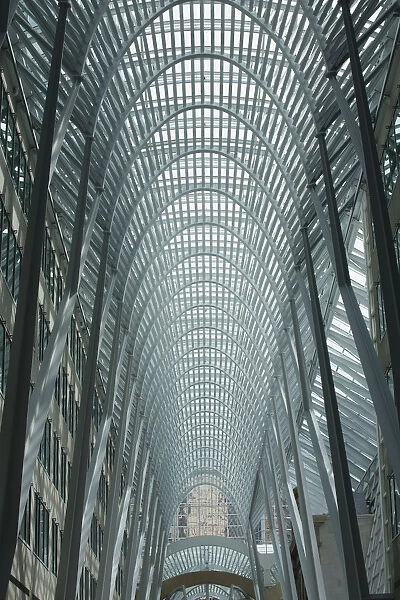 Large Arched Glass And Metal Domed Ceiling; Toronto, Ontario, Canada