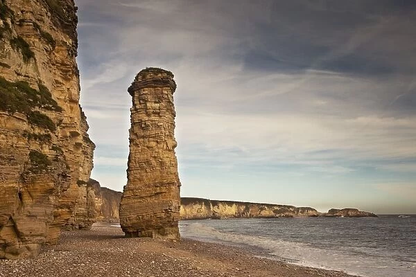 A Large Rock Formation On The Shore Along The Coast; South Shields, Tyne And Wear, England