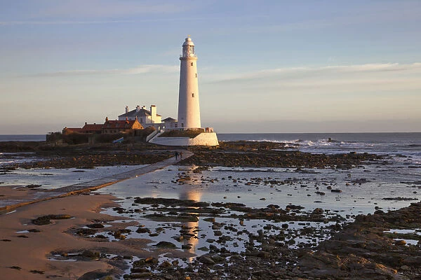 Lighthouse On St. Marys Island; Northumberland England
