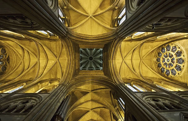 Looking up at a cathedral ceiling; Truro cornwall england