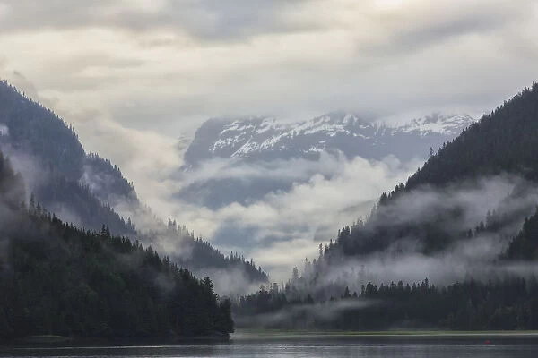 Looking Into The Fog Shrouded Estuary Of Khutzeymateen Grizzly Bear Sanctuary; British Columbia, Canada
