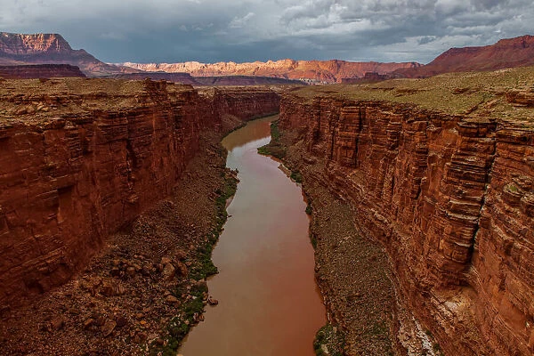 Looking down on Lees Ferry, the beginning of the Grand Canyon, Arizona, USA