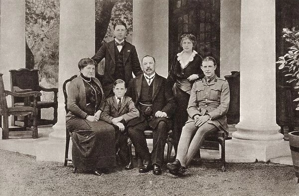 Louis Botha And His Family. Louis Botha, 1862 To 1919. Afrikaner And First Prime Minister Of The Union Of South Africa. From The Illustrated War News, 1915