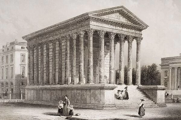 The Maison Carree, Nismes, France. Engraved By Roberts After Chapuy