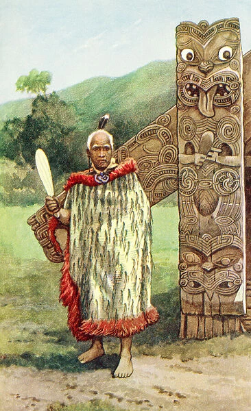 Maori chief. From a contemporary print, c. 1935