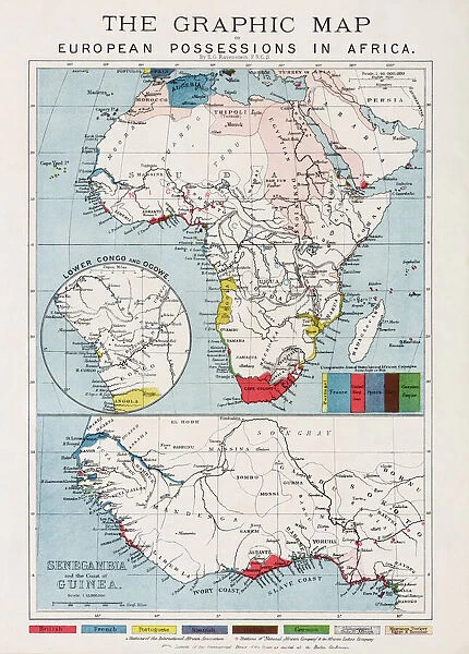 Map of European possessions in Africa in the 1880 s. After a map which appeared in the December 20th, 1884 edition of The Graphic
