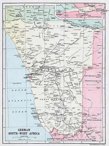 Map Of German South-West Africa At Beginning Of First World War. From The Great World War A History Volume Iii, Published 1916