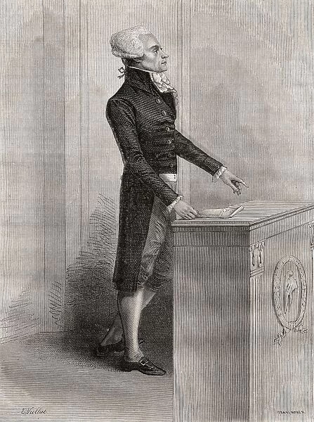 Maximilien Robespierre, 1758-1794. Jacobin Leader During French Revolution. Engraved By Pannemaker After E. Viollat. From Histoire De La Revolution Francaise By Louis Blanc