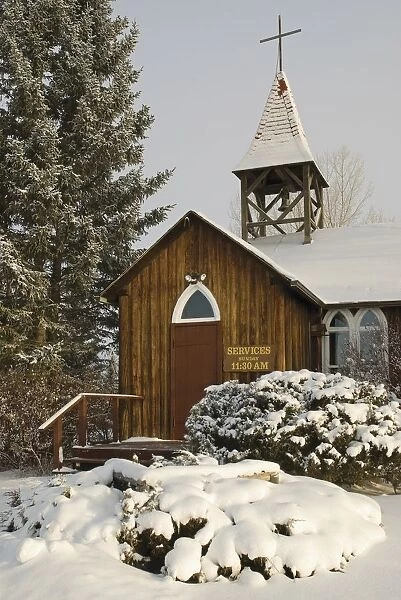 Millarville, Alberta, Canada; A Church In Winter