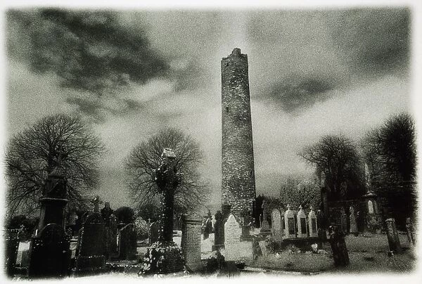 Monasterboice, Co Louth, Ireland; Round Tower On A Mediaeval Christian Settlement