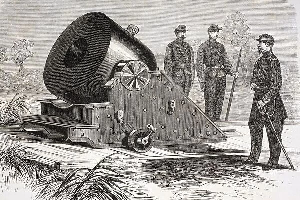 Mortar Built Circa 1862 In The United States, Firing 13 Inch Diameter Balls And Weighing 17, 000 Pounds. From El Museo Universal, Published Madrid 1862