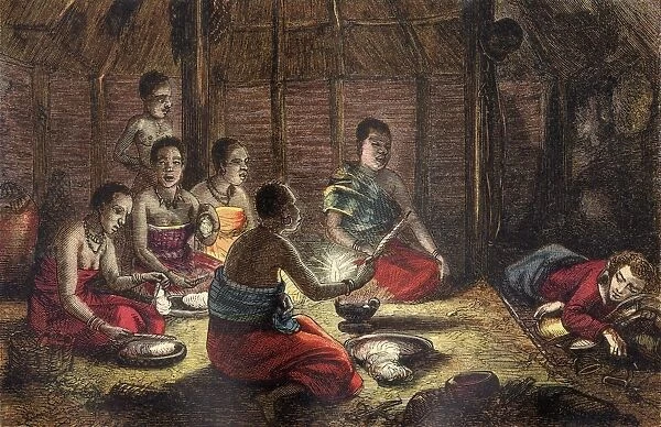 Mungo Park, 1771 To 1806, Scottish Explorer, Resting In A Natives Hut In Sego, Bambarra, Africa During His Travels On The African Continent In 1795. From The Life And Travels Of Mungo Park Published 1875
