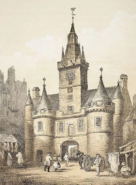 The Netherbow Port, Edinburgh, Scotland. Demolished 1764. From The Scots Worthies According To Howies Second Edition, 1781. Published 1879
