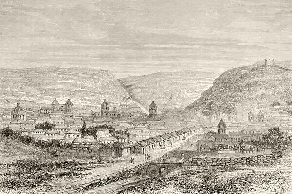 Overall View Of Cuzco, Peru, In The 19Th Century. From A 19Th Century Illustration