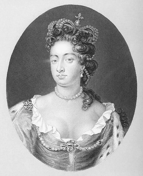 Queen Anne, 1665-1714 Queen Of Great Britain From 1702 To 1714. Second Daughter Of James Ii From The Book The Queens Of England, Volume Ii By Sydney Wilmot. Published London Circa. 1890