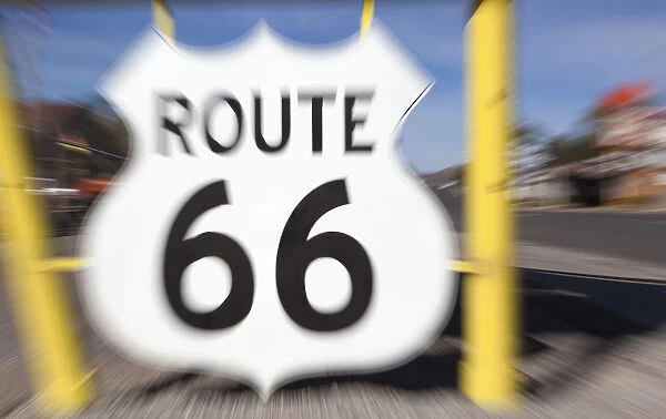 Route 66 In Seligman, Arizona, Often Referred To As The Birthplace Of Historic Route 66; Seligman, Arizona, United States Of America