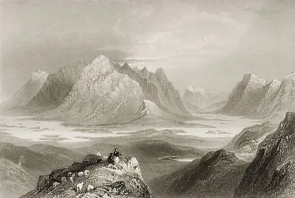 Scene From Cloonacartin Hill, Connemara, Ireland. Drawn By W. H. Bartlett, Engraved By R. Brandard. From 'The Scenery And Antiquities Of Ireland'By N. P. Willis And J. Stirling Coyne. Illustrated From Drawings By W. H. Bartlett. Published London C. 1841