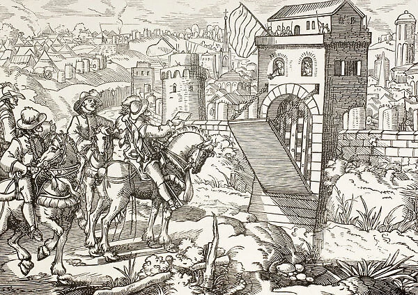 Seige Of A Town. The Beseiging Army Reads Terms For The Town To Surrender And Open The Gates. From Military And Religious Life In The Middle Ages By Paul Lacroix Published London Circa 1880