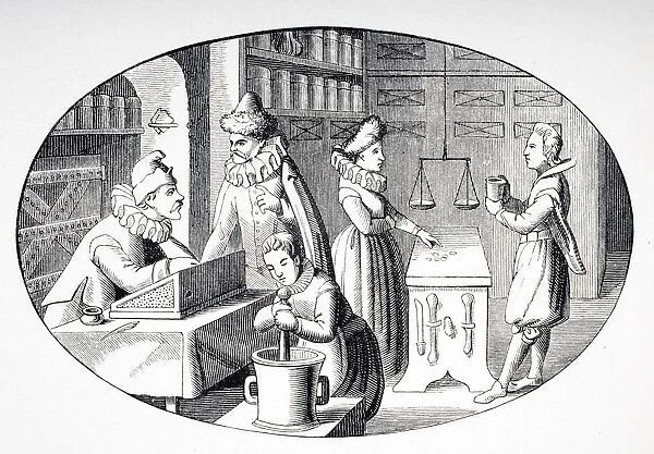 Shop Of A Grocer And Druggist In The 17Th Century