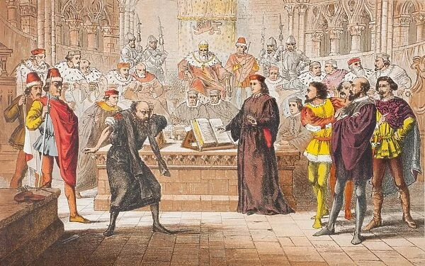 Shylock Speaks In The Merchant Of Venice, Act Iv, Scene I, By William Shakespeare. Is That The Law? Drawn And Etched By Robert Dudley. From The Illustrated Library Shakspeare, Published London 1890