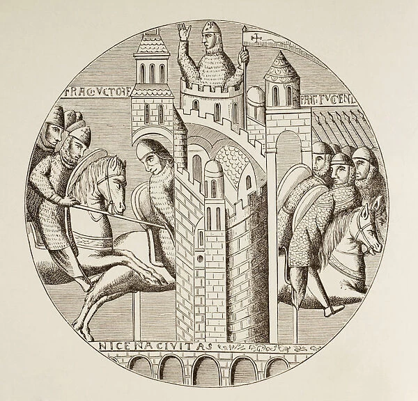 The Taking Of Nicaea, Turkey, By The Crusaders In 1097. After A Window In The Church Of The Abbey Of St. Denis, Now Destroyed. From Military And Religious Life In The Middle Ages By Paul Lacroix Published London Circa 1880