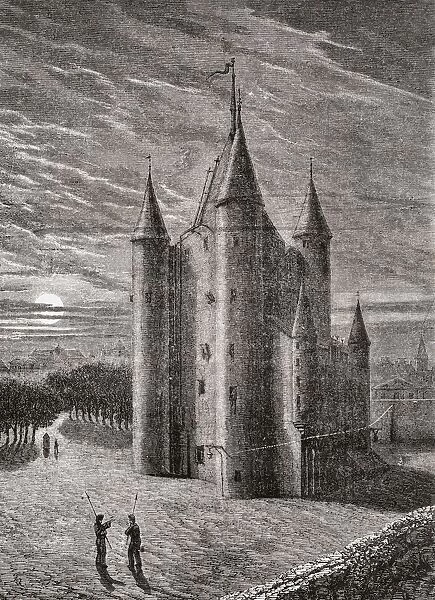 The Temple Prison, Paris France. Engraved By E. Etherington. From Histoire De La Revolution Francaise By Louis Blanc