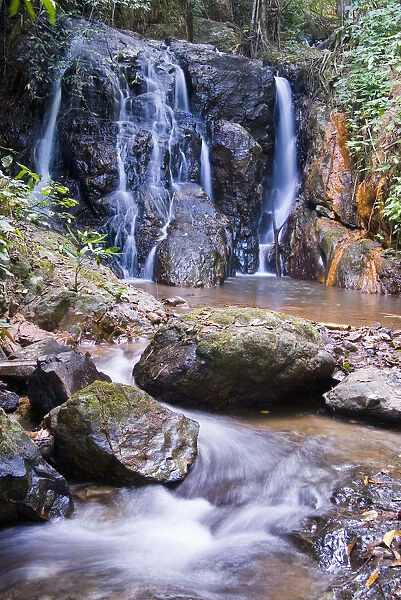 Thailand, tributary falls; Mae Hong Son Province, View of Pha Sua Waterfall